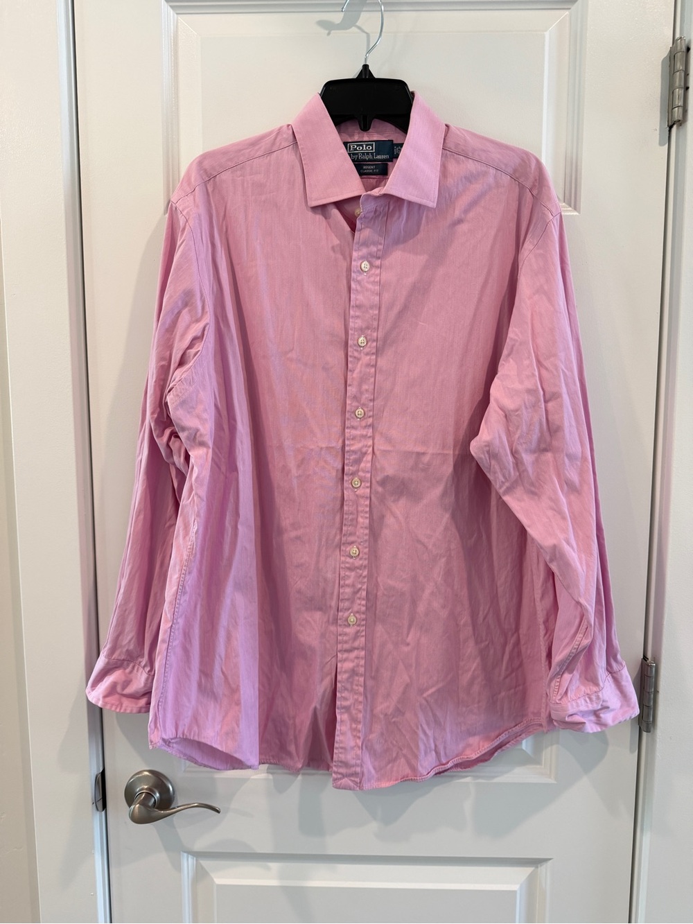 Polo Ralph Lauren Pink Cotton Button Down Shirt Regent Classic Fit sz 17.5 34/35